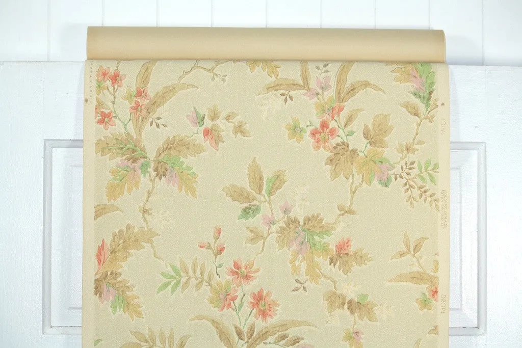 1940s Floral Vintage Wallpaper