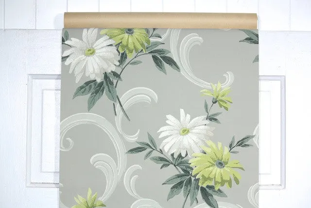 1940s Floral Vintage Wallpaper