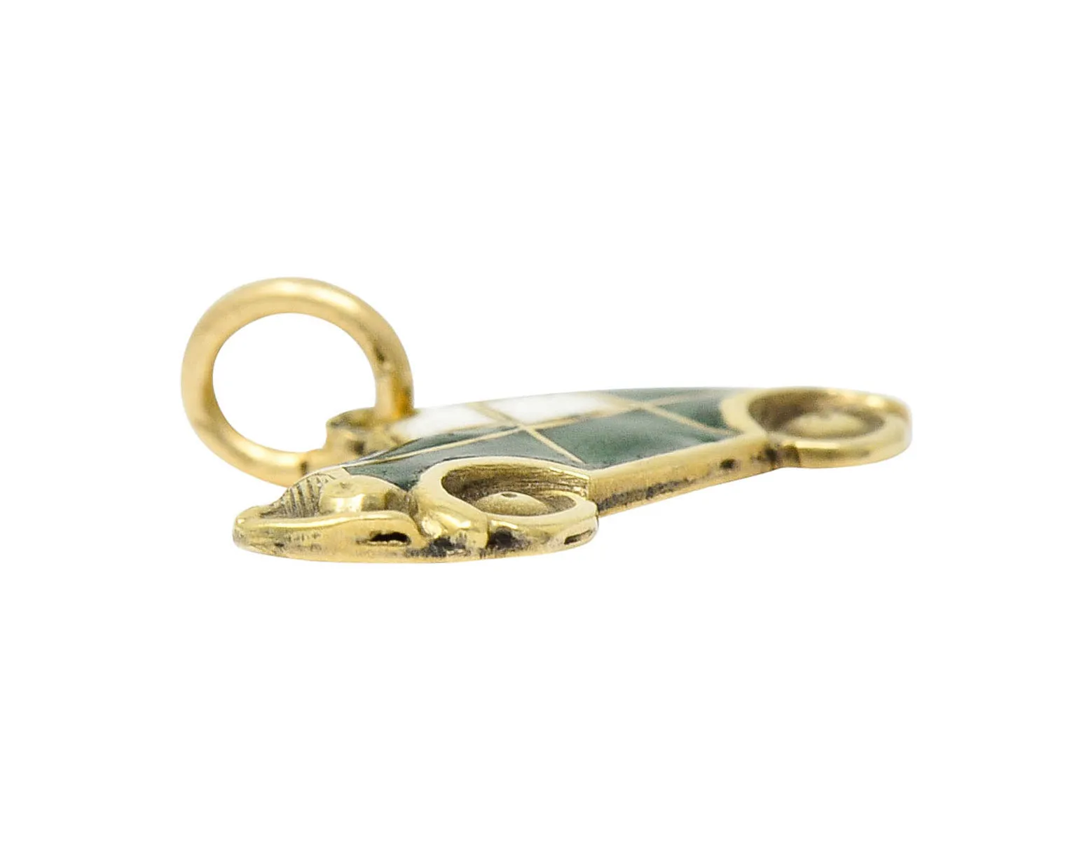 1940's Retro Enamel 14 Karat Gold Car Charm