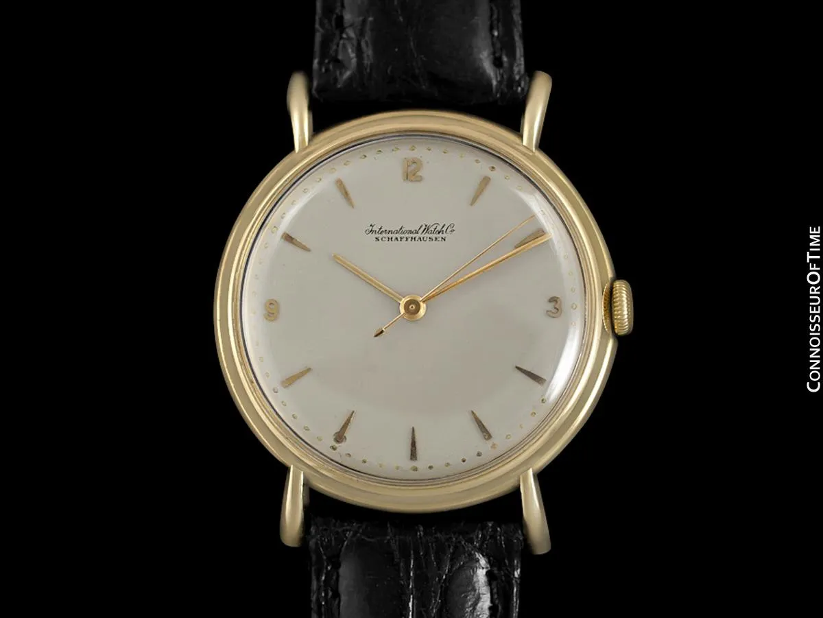1947 IWC Vintage Mens Large Handwound Dress Watch, Caliber 60 - 18K Gold