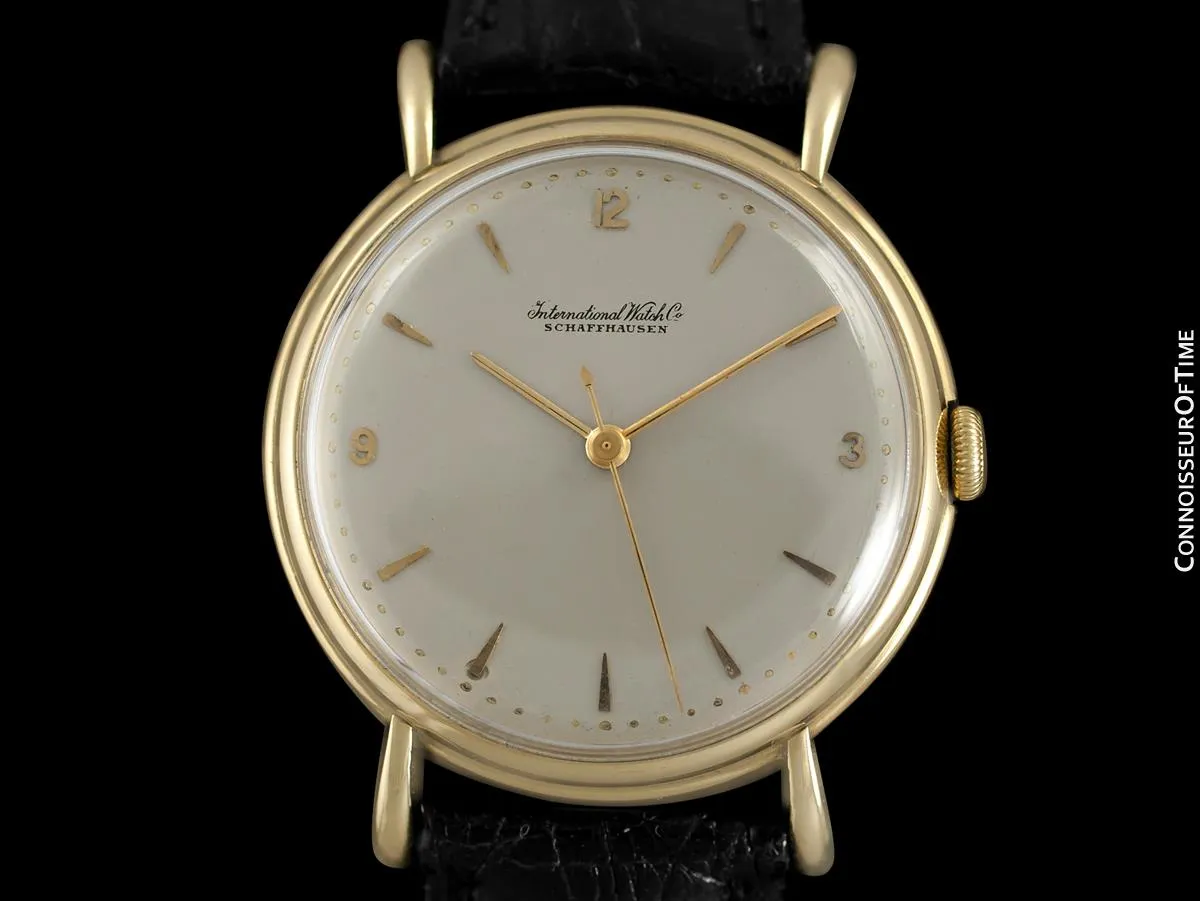 1947 IWC Vintage Mens Large Handwound Dress Watch, Caliber 60 - 18K Gold