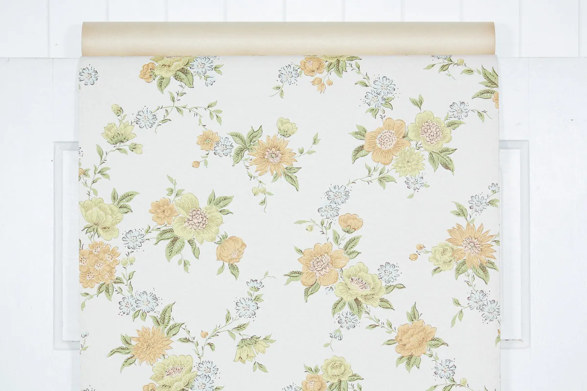 1950s Floral Vintage Wallpaper