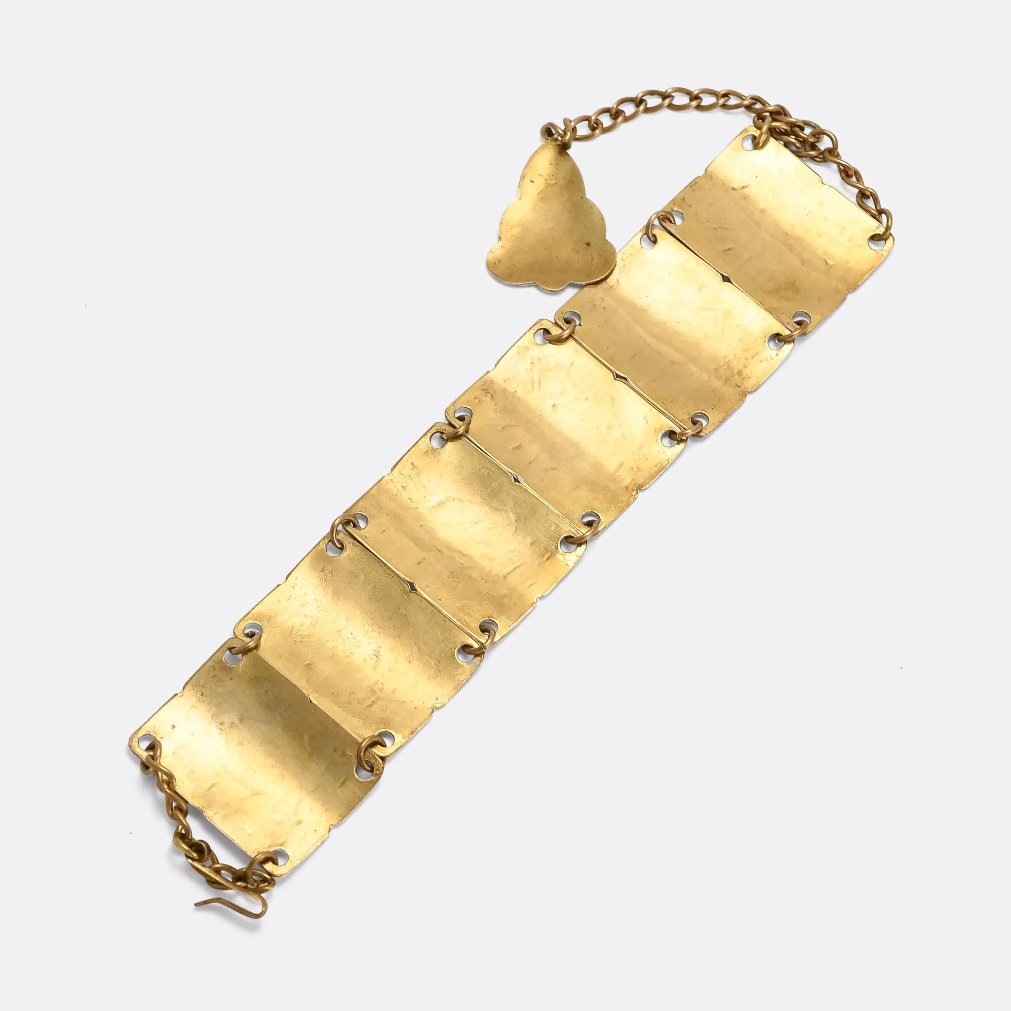 1950s "Netherlands" White Enamel Panel Bracelet