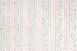 1960s Floral Stripe Vintage Wallpaper