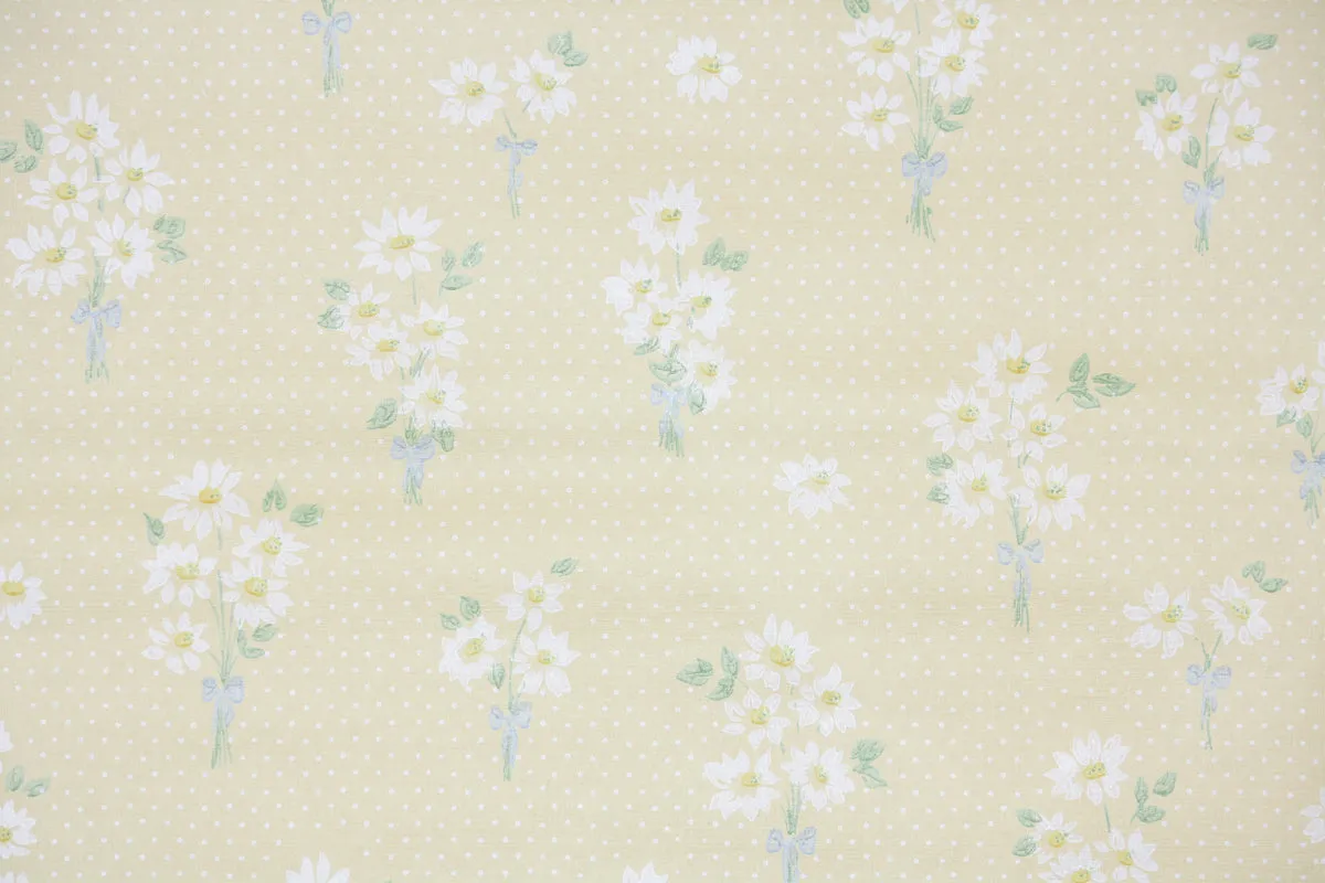 1970s Floral Vintage Wallpaper