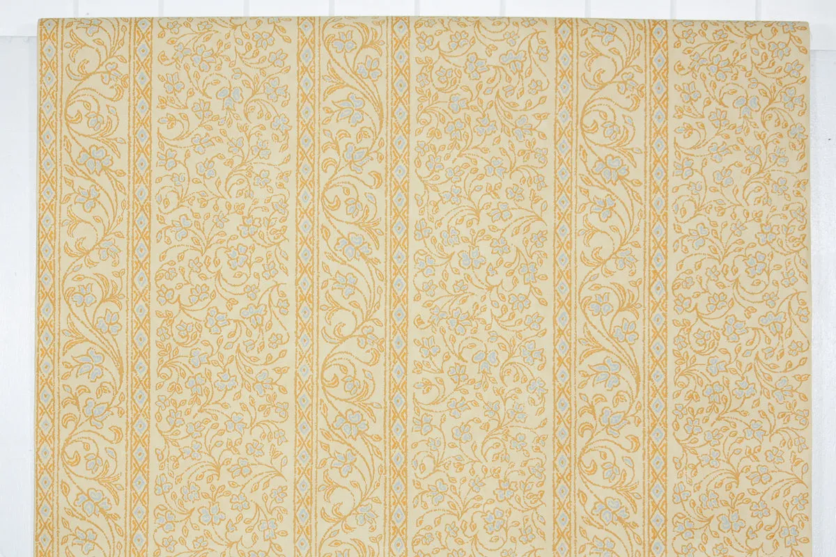 1970s Floral Vinyl Vintage Wallpaper