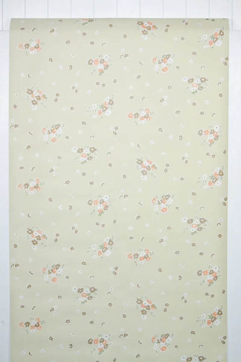 1980s Floral Vintage Wallpaper