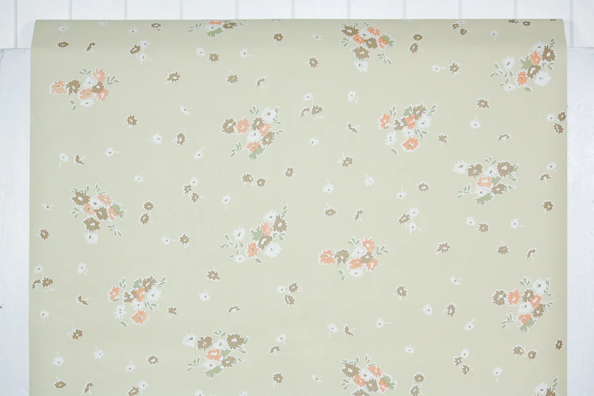 1980s Floral Vintage Wallpaper