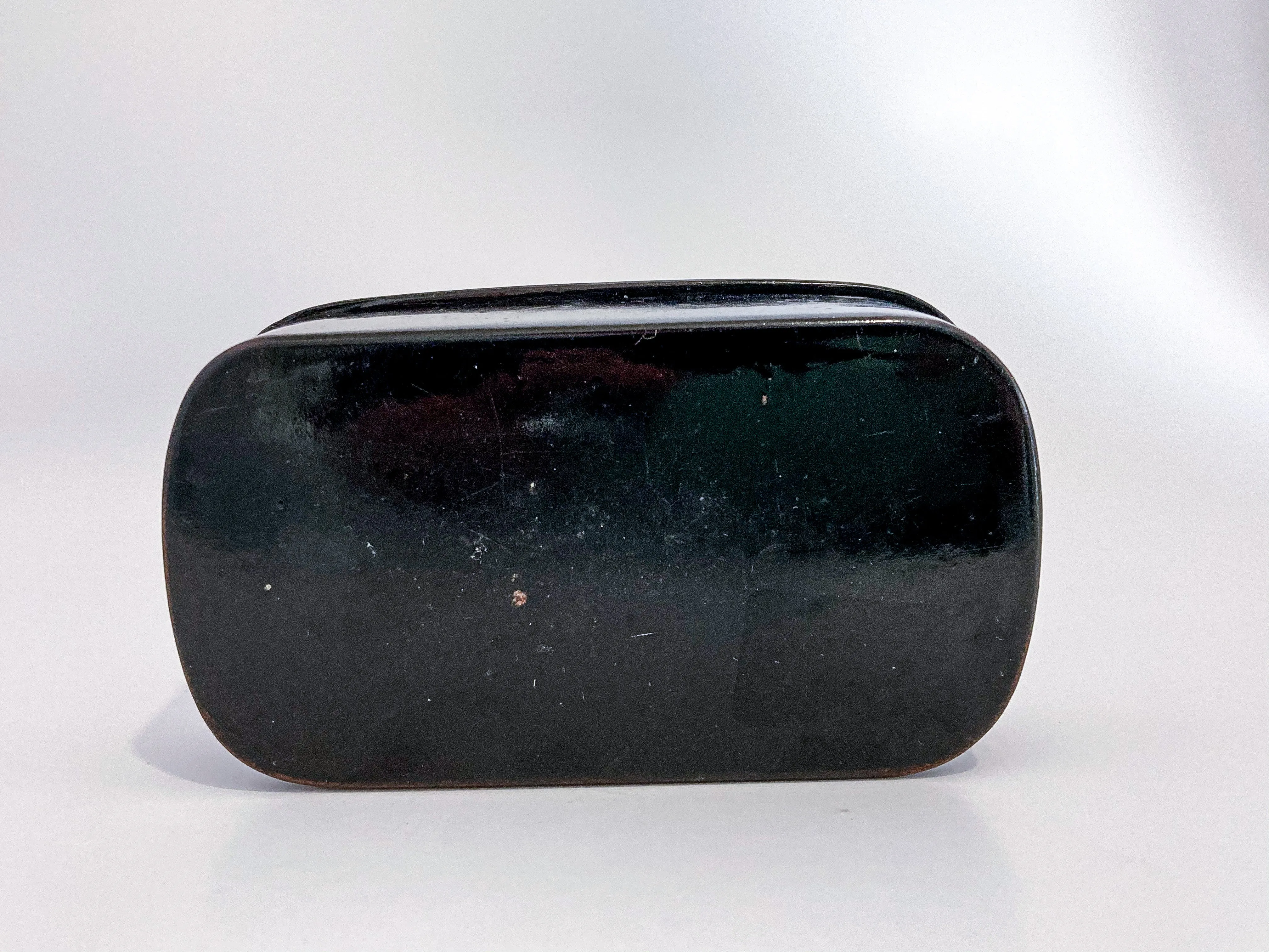 19th Century Antique Abalone Shell Inlay Papier-Mache English Trinket Box