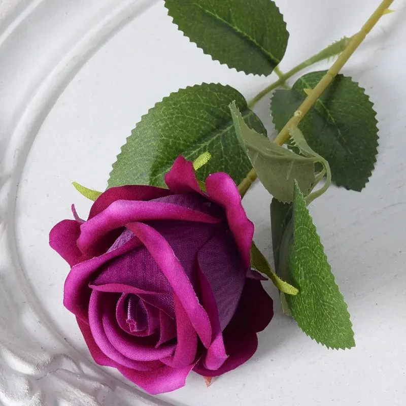 20pcs Realistic Velvet Silk Rose Bouquet