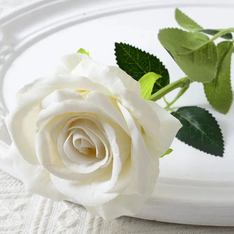 20pcs Realistic Velvet Silk Rose Bouquet