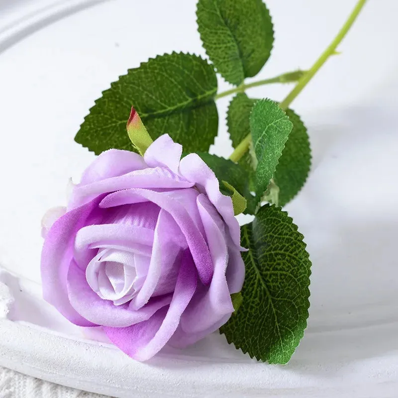 20pcs Realistic Velvet Silk Rose Bouquet