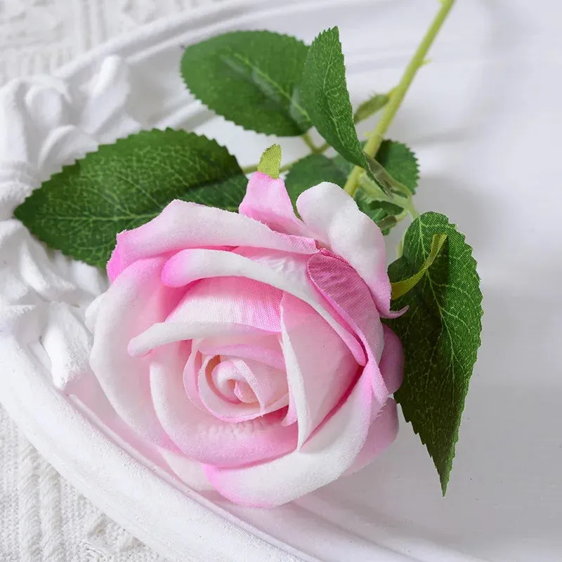 20pcs Realistic Velvet Silk Rose Bouquet