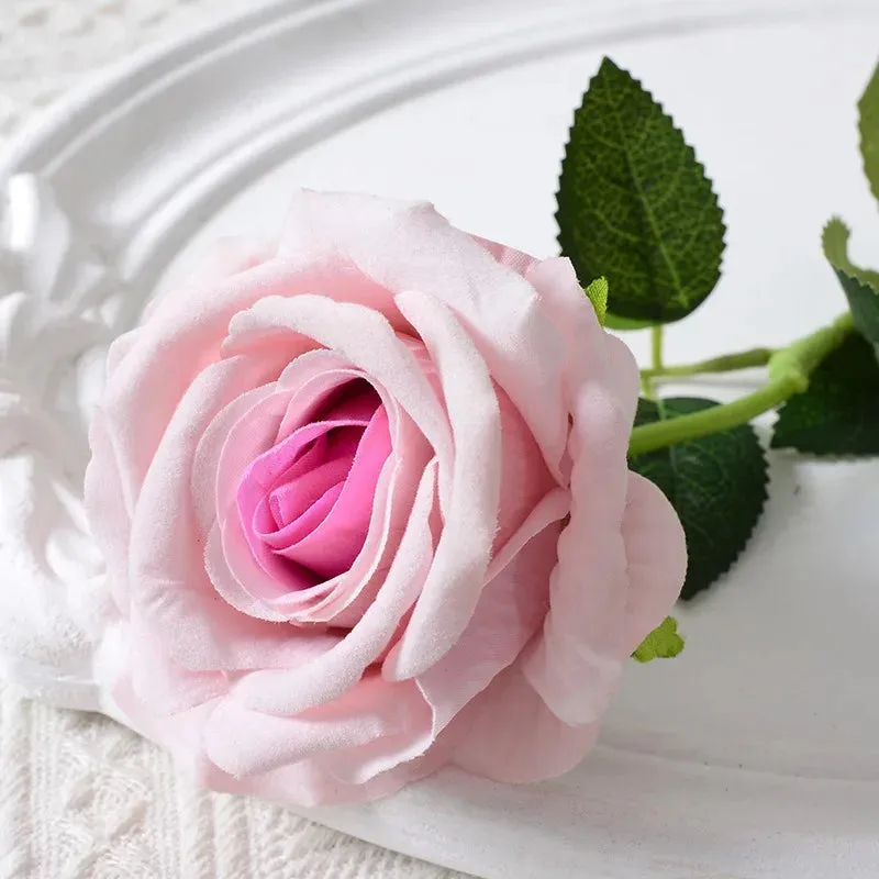20pcs Realistic Velvet Silk Rose Bouquet