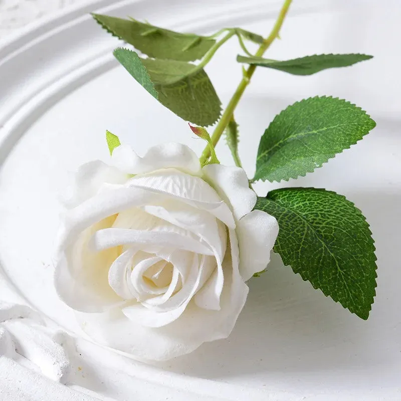 20pcs Realistic Velvet Silk Rose Bouquet