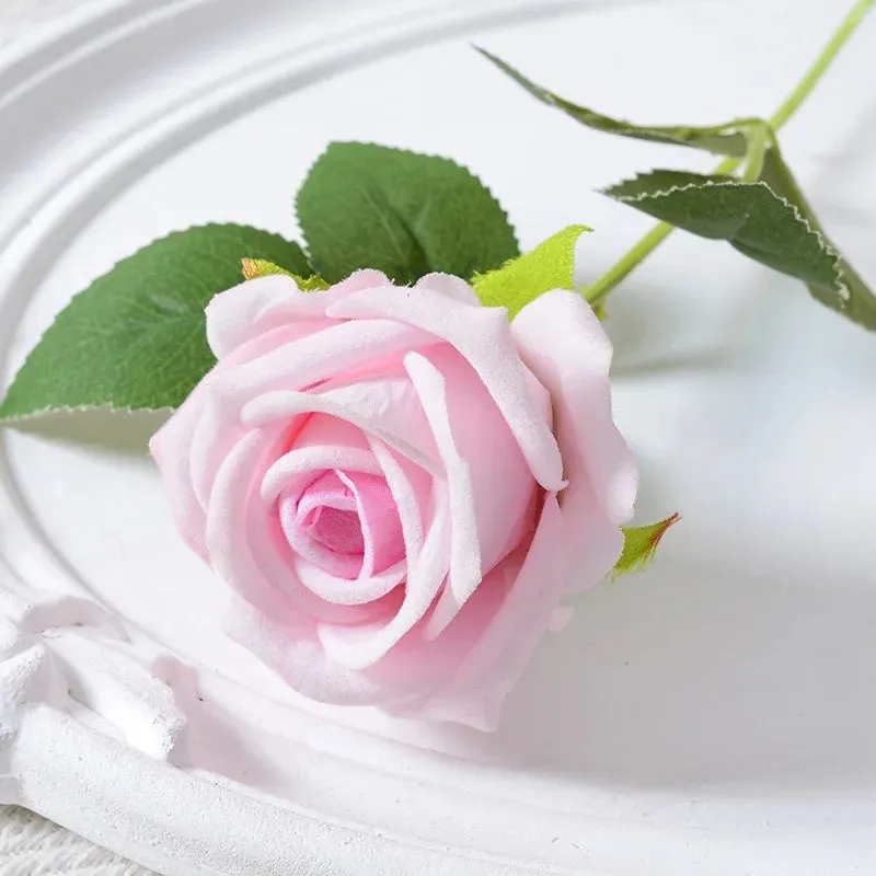 20pcs Realistic Velvet Silk Rose Bouquet