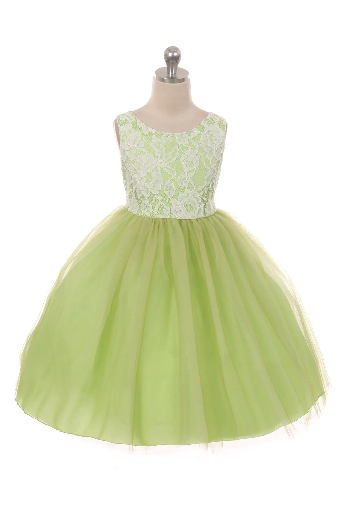 414 Lace Illusion Dress (Sale Colors)