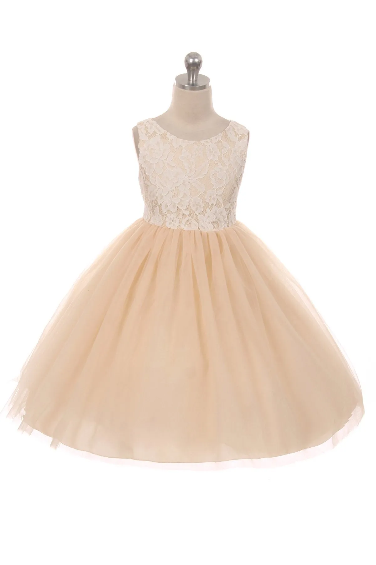 414 Lace Illusion Dress (Sale Colors)