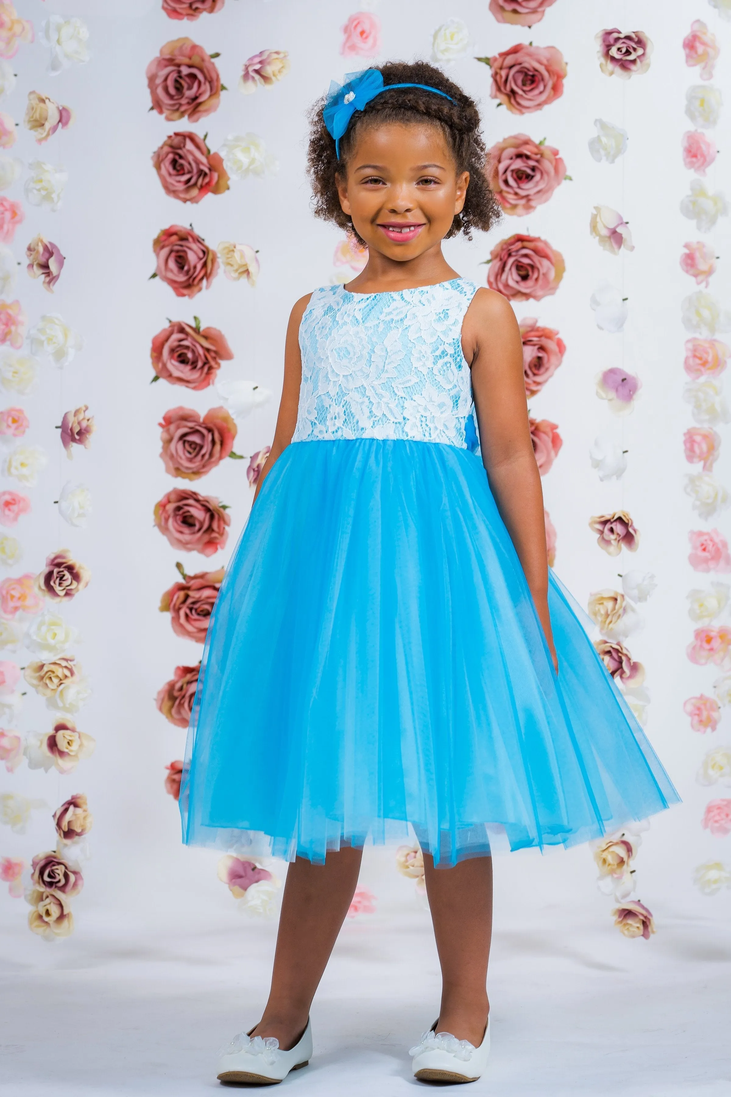 414 Lace Illusion Dress (Sale Colors)