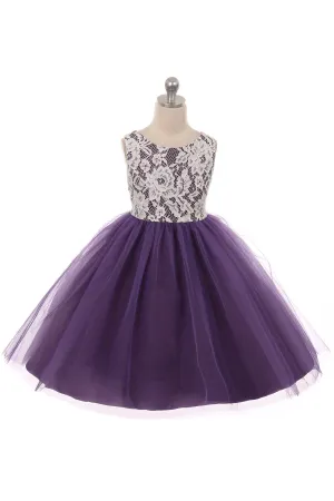 414 Lace Illusion Dress (Sale Colors)