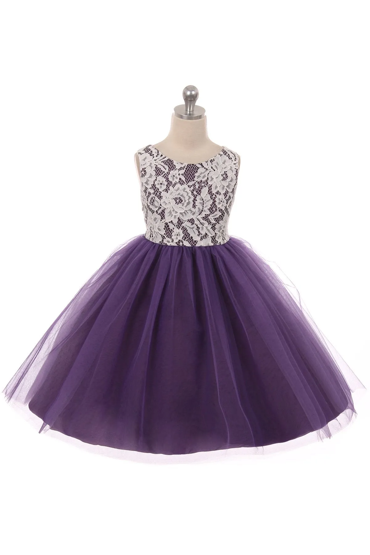 414 Lace Illusion Dress (Sale Colors)