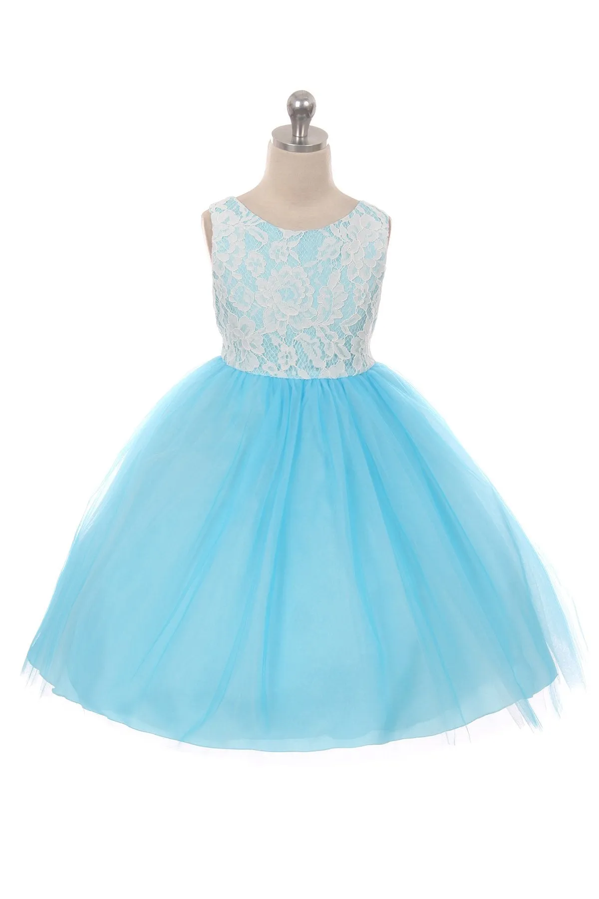 414 Lace Illusion Dress (Sale Colors)