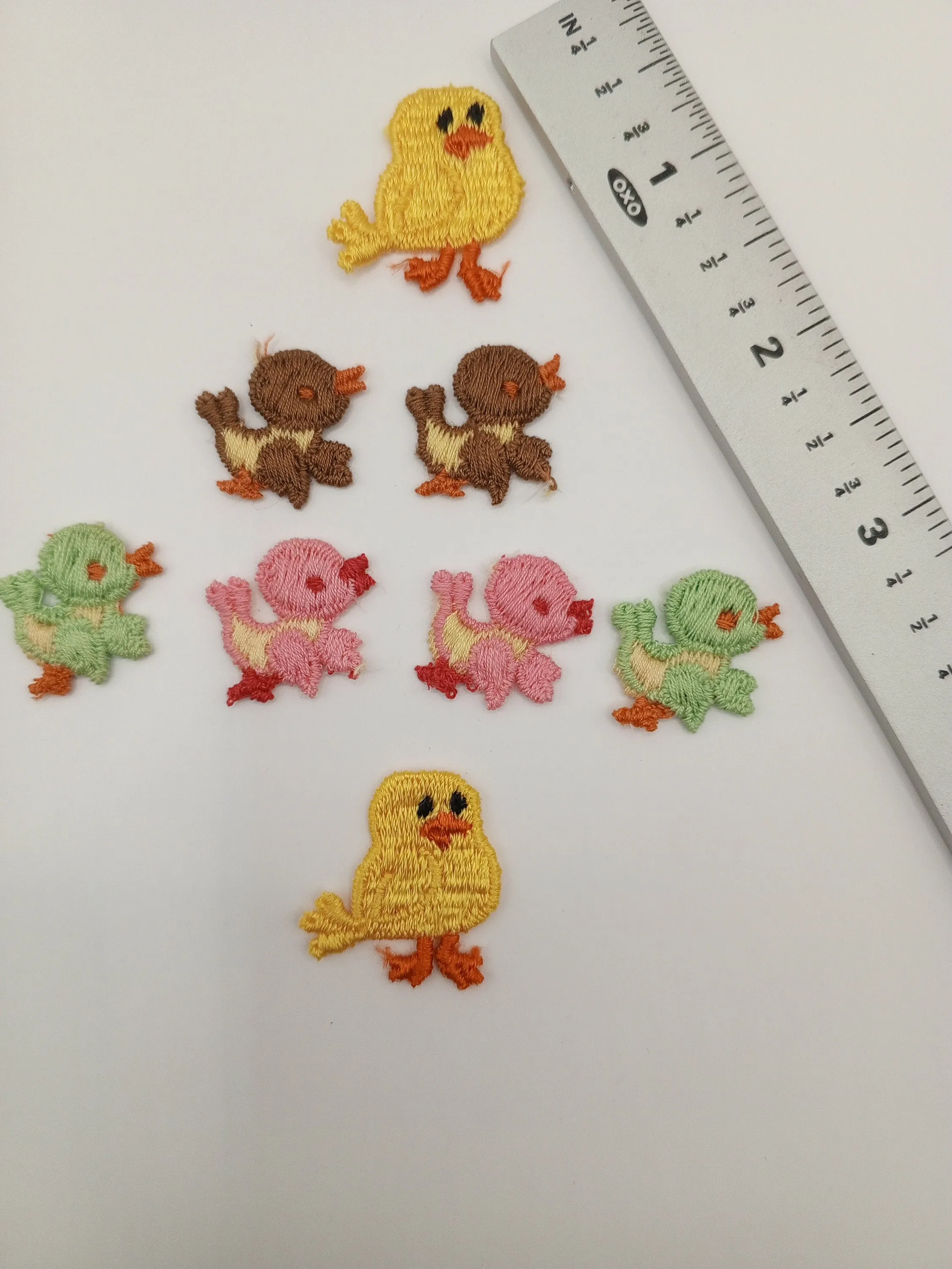 8 pieces VINTAGE Pink Lime Brown BIRDS Yellow CHICK Appliques Cute Decorative Sew on Patches 502