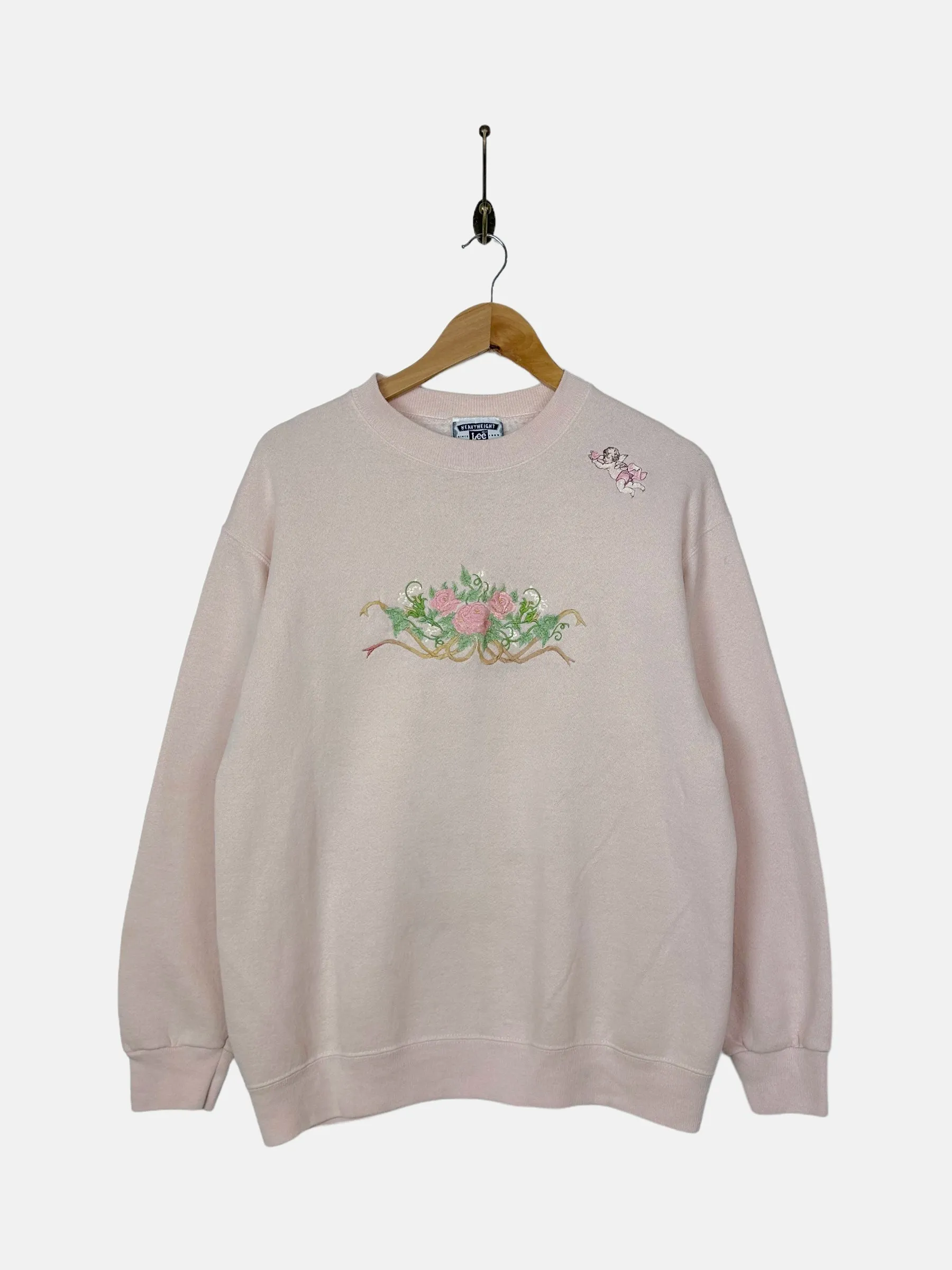 90's Floral USA Made Embroidered Vintage Sweatshirt Size 12