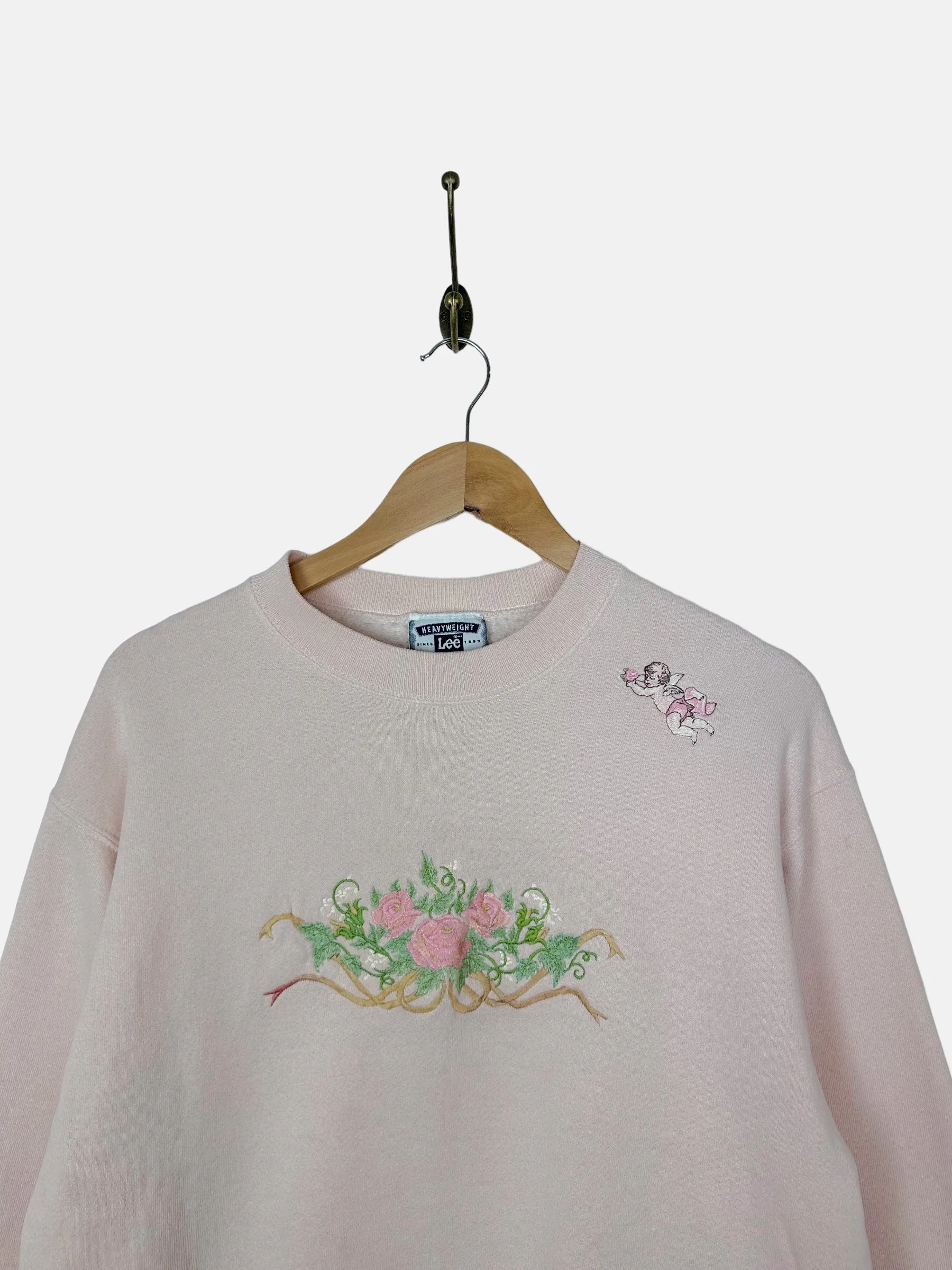 90's Floral USA Made Embroidered Vintage Sweatshirt Size 12