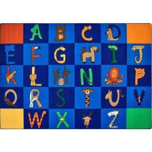 A to Z Animals Classroom Seating Rug