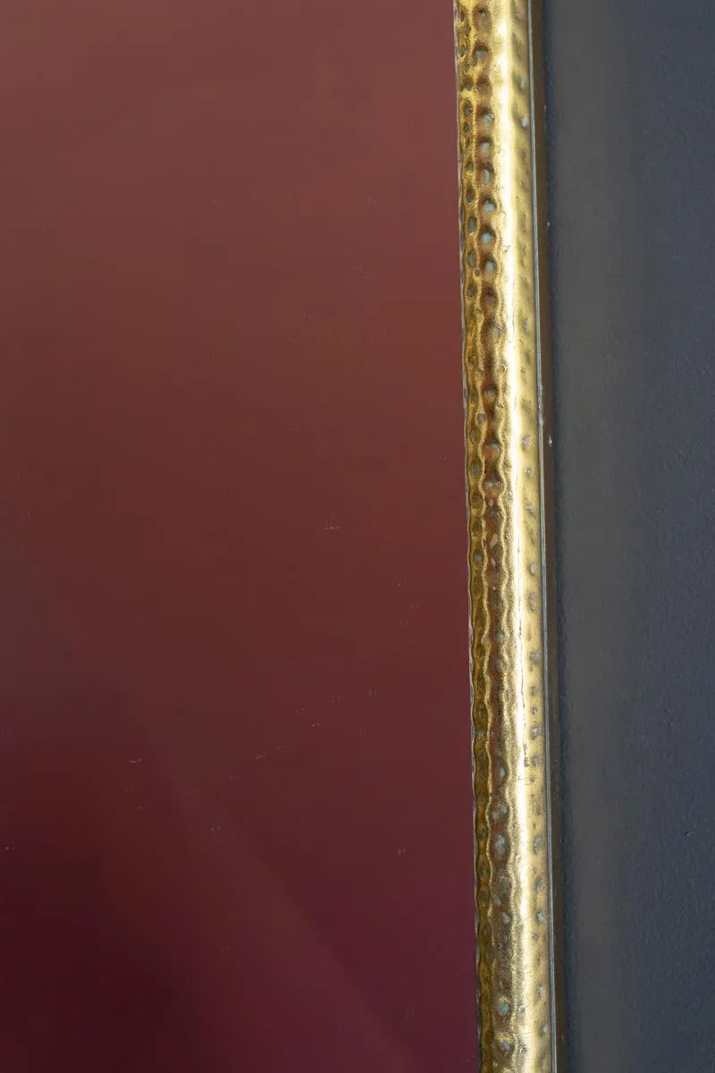 Antique Brass Hammered Metal Mirror