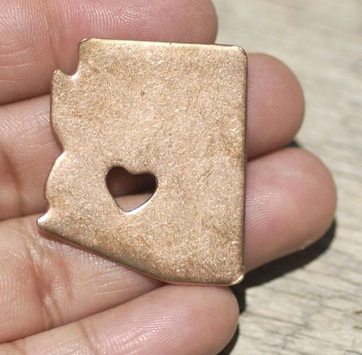 Arizona State in Capital Chubby Heart Cutout Blank for Enameling Metalworking Stamping Texturing Blank Variety of Metals
