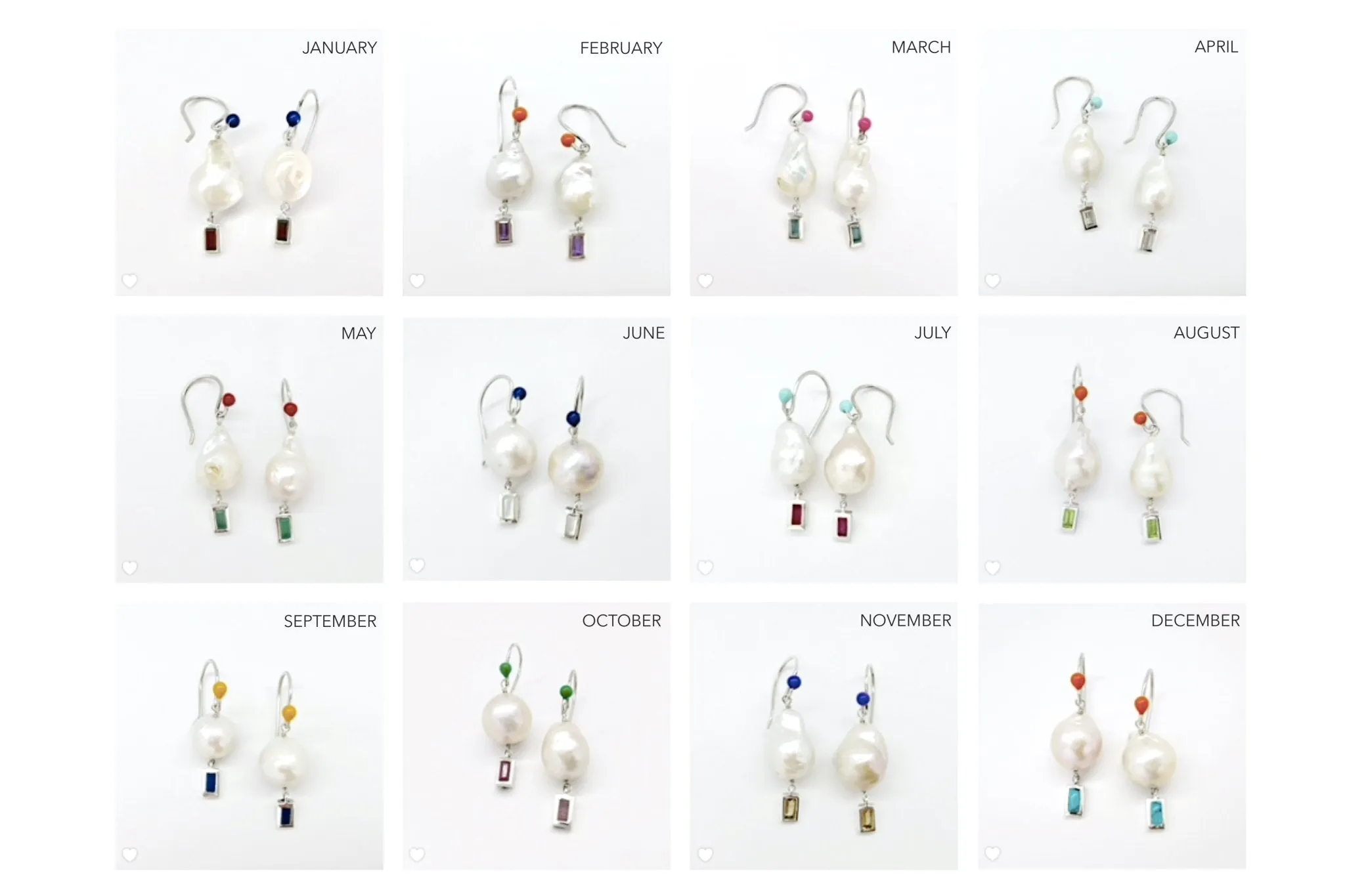 August (baroque pearl birthstone earrings)