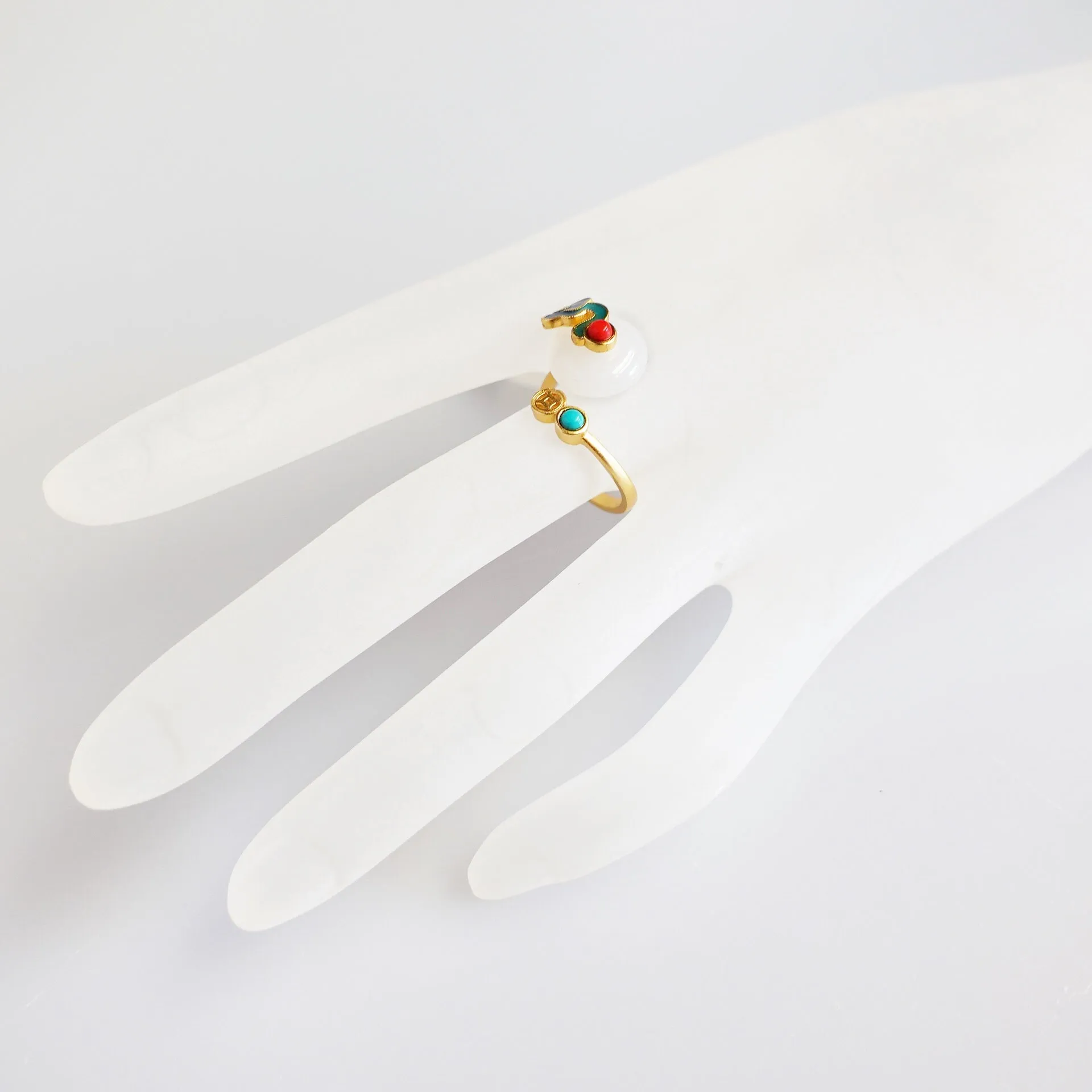 Auspicious White Jade Ring
