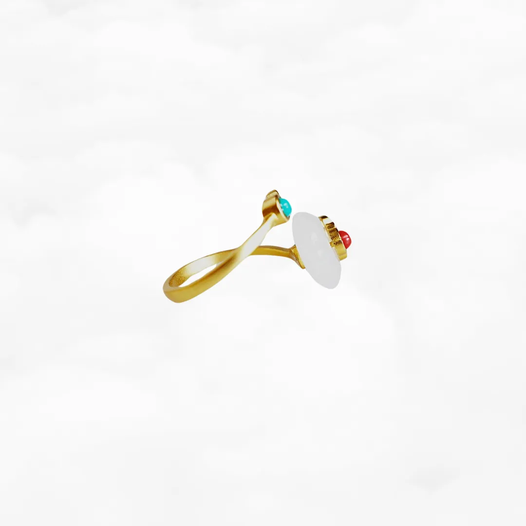 Auspicious White Jade Ring