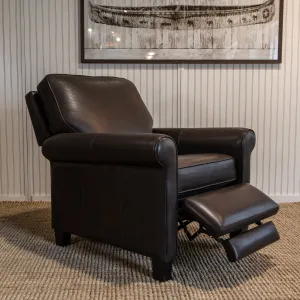 Birch Leather Recliner - Rolled Arm