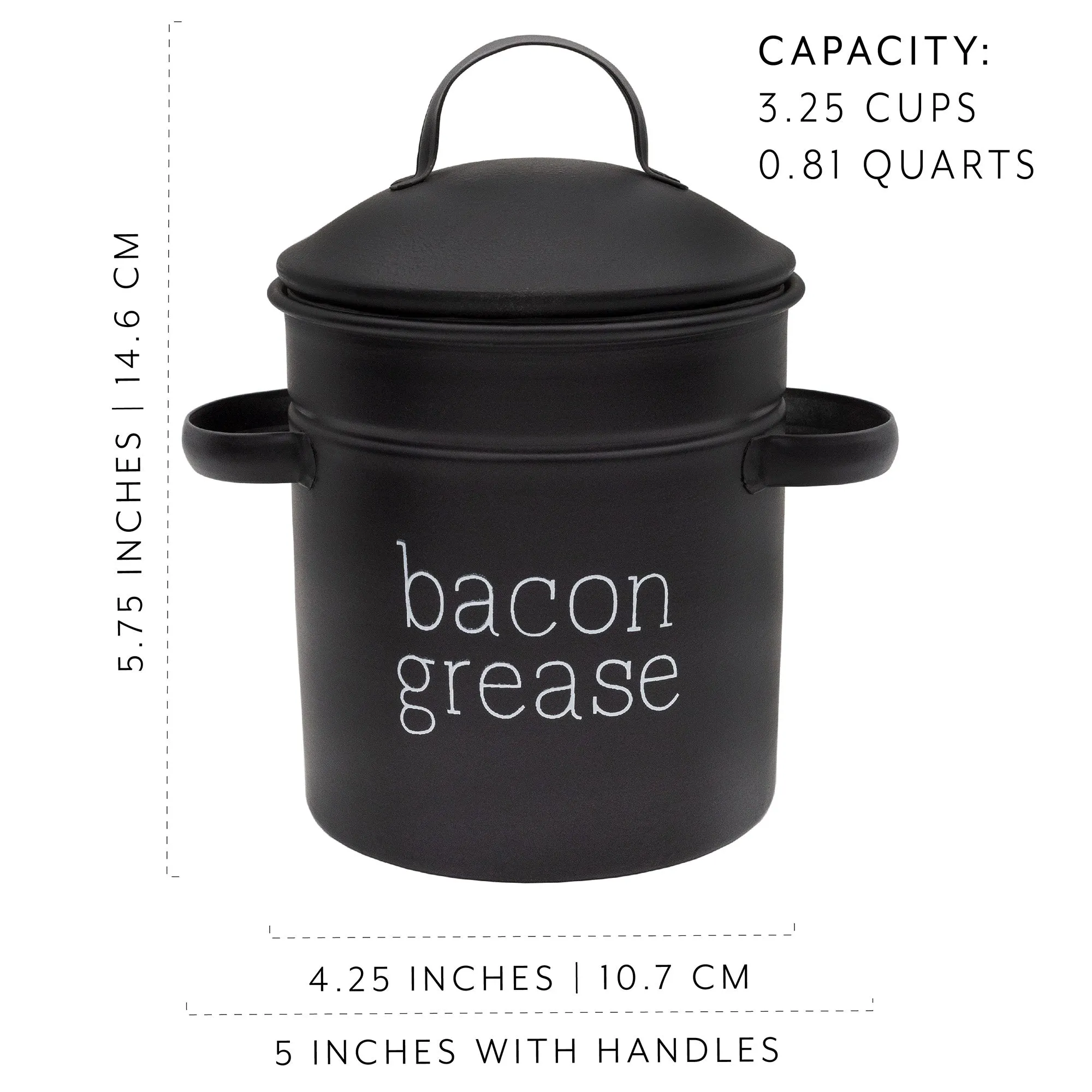 Black Farmhouse Bacon Grease Container (Case of 36)