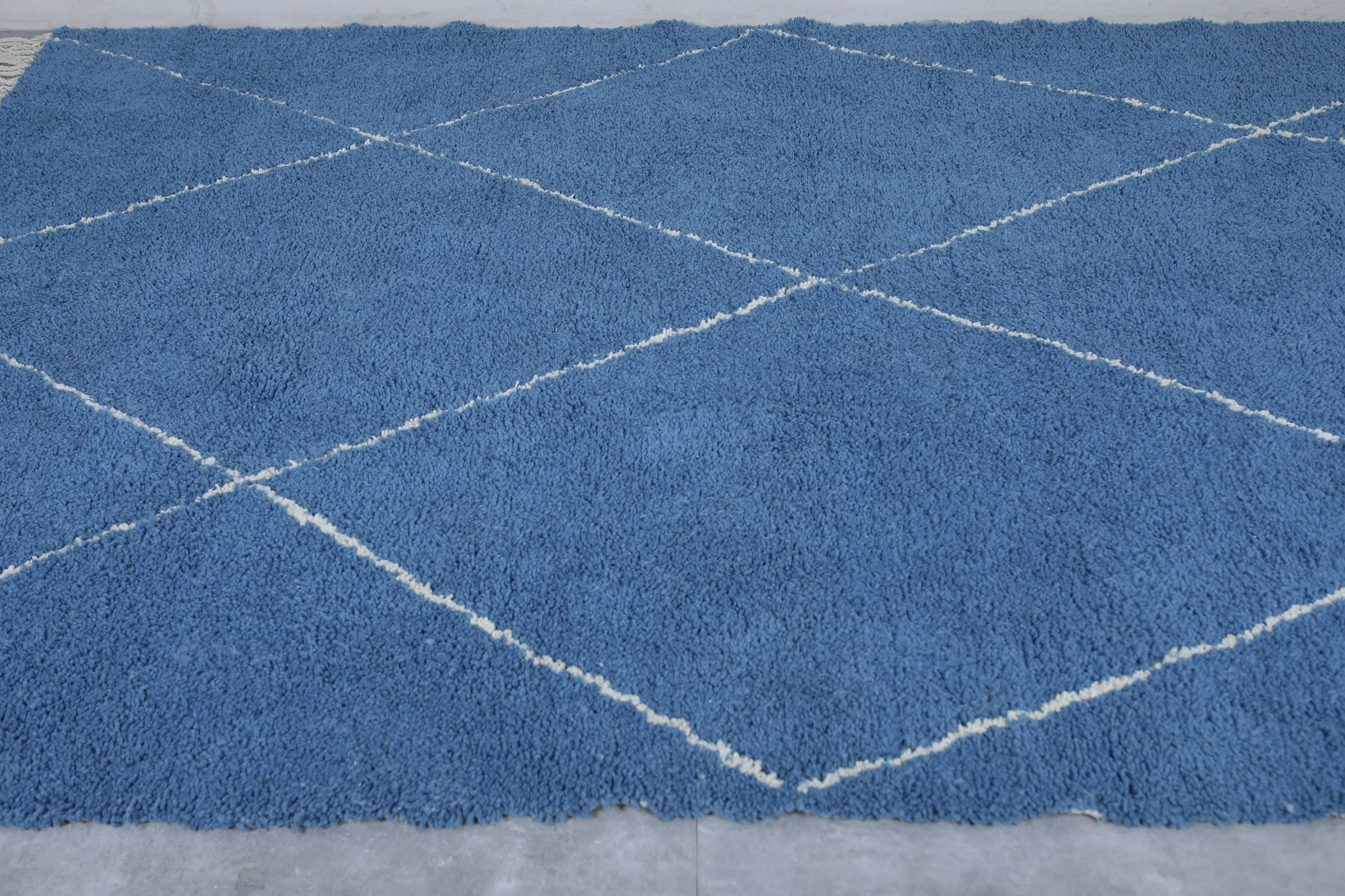 Blue Moroccan Beni ourain rug - Handmade Custom rug