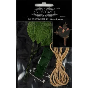 BOUTONNIERE DIY KIT 10PC - MAKES 2PC