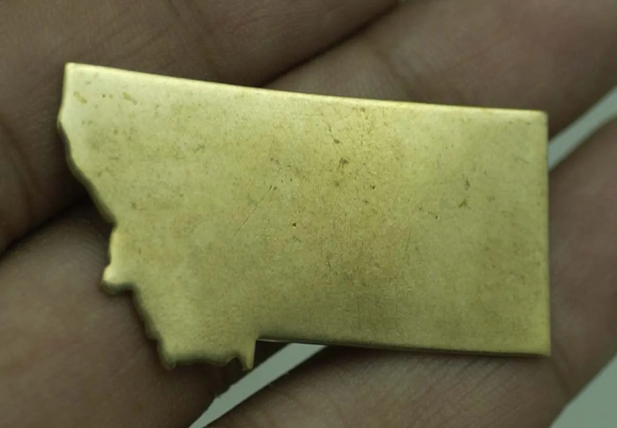Bronze Montana State Blanks Metalworking Stamping Texturing 100% Bronze Blank - 4 pieces