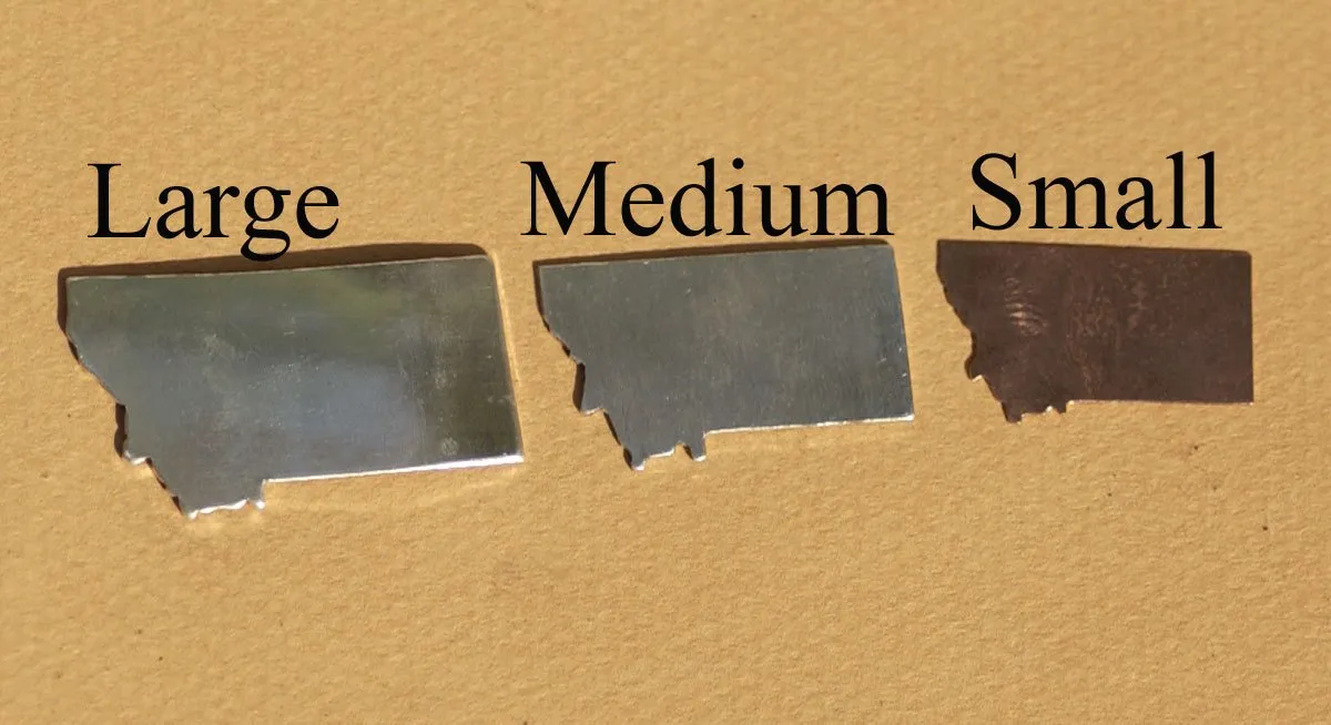 Bronze Montana State Blanks Metalworking Stamping Texturing 100% Bronze Blank - 4 pieces