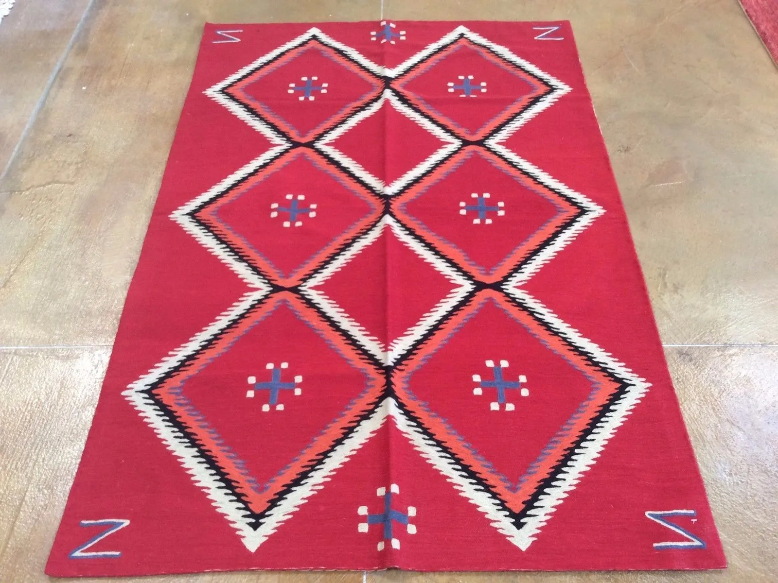 Chain-Stitched Southwestern Kashmir Handmade Wool Rug (Size 4.0 X 6.0) Brrsf-915
