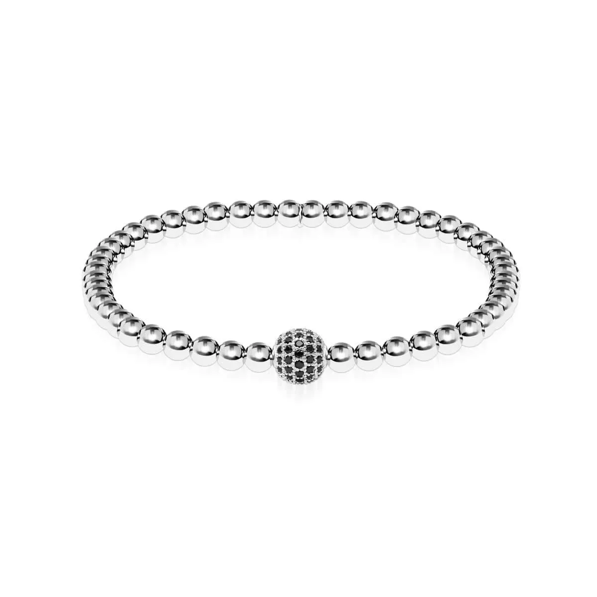 Charismatic | Silver | Black Cubic Zirconia Crystals | Expression Bracelet