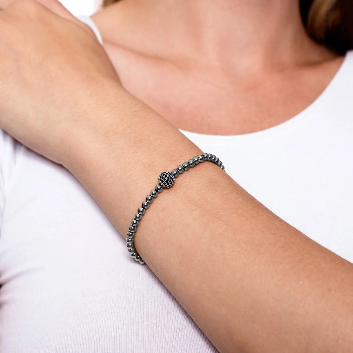 Charismatic | Silver | Black Cubic Zirconia Crystals | Expression Bracelet