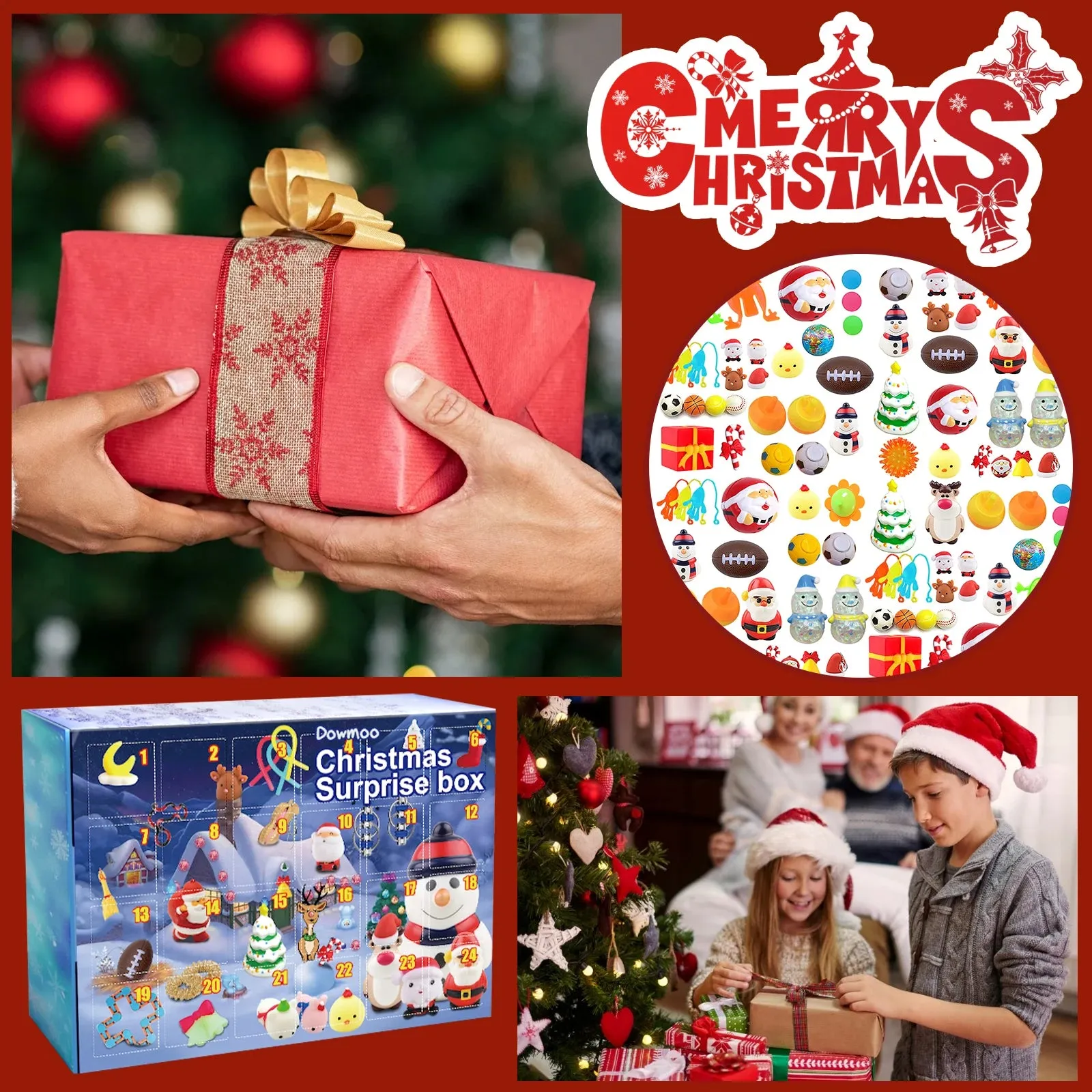 Christmas Surprise Blind Box, Mysterious Box, Holiday Advent Calendar with 24 Unique Surprise Mini Cute Animals – Fun Christmas Countdown Gift for Kids, Teen, Family, Kids Christmas Gift C50