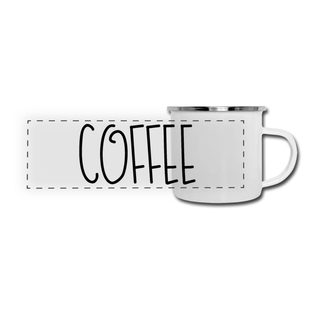 Coffee White Enamel Camper Mug