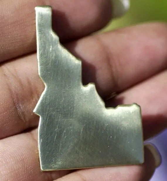 Copper Brass or Bronze Idaho State Blanks Cutout for Enameling Metalworking Stamping Texturing 100% Copper Blank -4 pieces