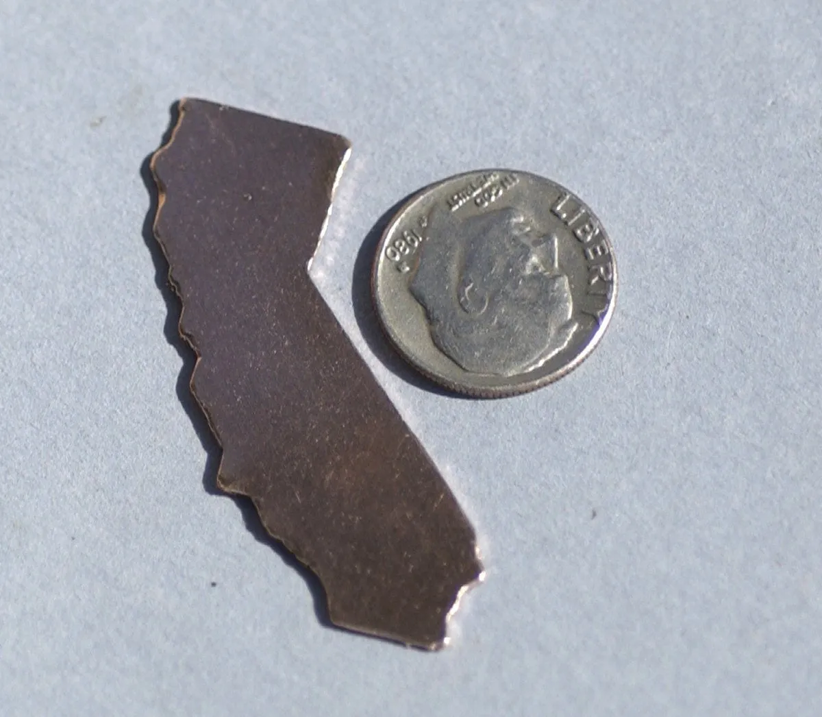 Copper or Brass or Bronze California State Blanks Cutout for Enameling Metalworking Stamping Texturing - Jewelry Supplies - 4 pieces