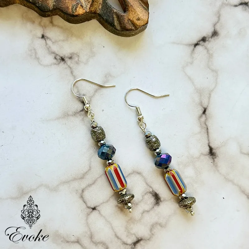 Czech Crystal Necklace with Uzbek Lapis Pendant