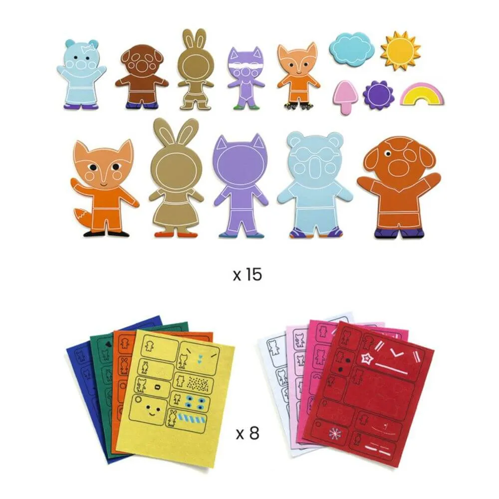Djeco Do It Yourself Funky Family Magnets